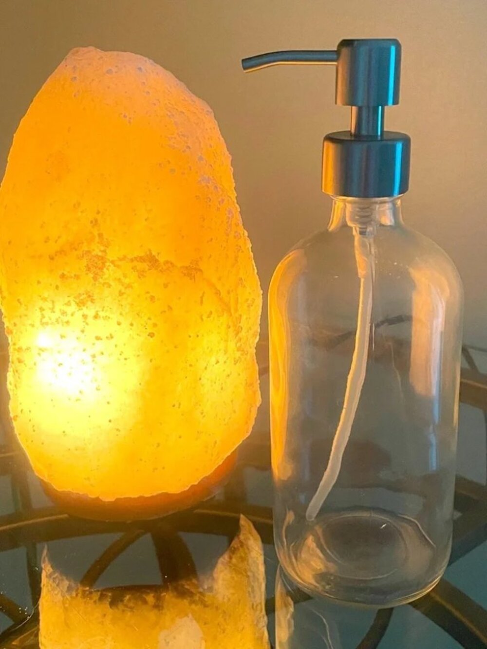 Large Clear Glass Soap Dispenser